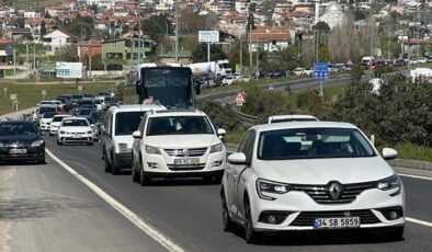 İstanbul-Tekirdağ yolunda trafik yoğunluğu: Uzun kuyruklar oluştu