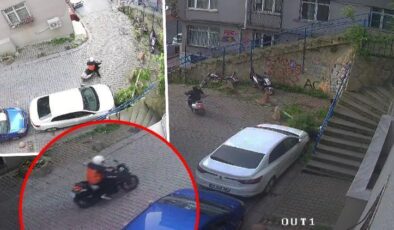 Cihangir’de motosiklet hırsızlığı kamerada