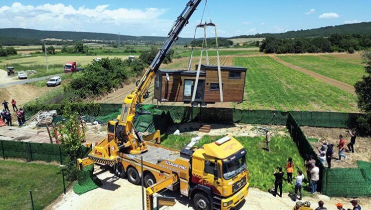 Edirne’de ‘tiny house’ların kaldırılmasına başlandı