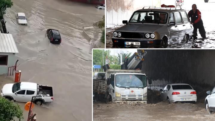 Meteoroloji’den kuvvetli yağış uyarısı…  Kayseri ve Adana’da yollar göle döndü, araçlar mahsur kaldı