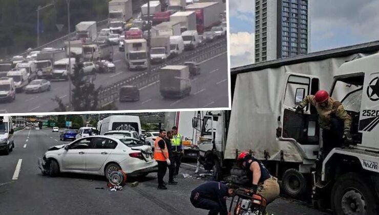 TEM’de zincirleme kaza: Trafik tek şeritten sağlanıyor