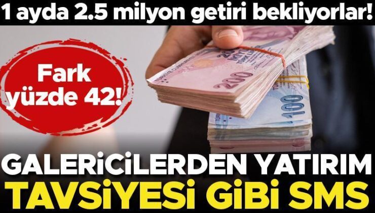 1 ayda 2.5 milyon getiri bekliyorlar! Galericilerden yatırım tavsiyesi gibi SMS