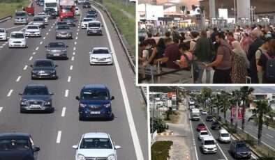 Adeta bayram göçü: Geçiş güzergahlarında trafik, havalimanlarında izdiham… Ünlü tatil beldesine bir günde 20 bin araç girdi