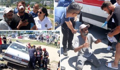 Antalya’da oğulları kaza yapan baba, olay yerinde gözyaşlarına boğuldu