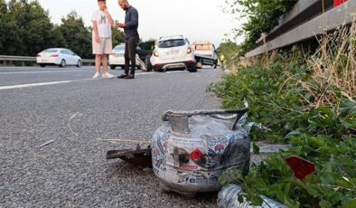 Otoyola düşen piknik tüpü kazaya neden oldu; 1 ölü, 3 yaralı