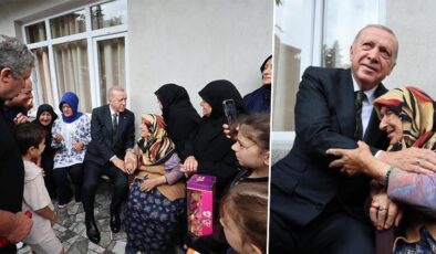 Cumhurbaşkanı Erdoğan’dan memleketi Rize’de komşu ziyareti: Cumhurbaşkanımızı gördüm çok mutlu oldum