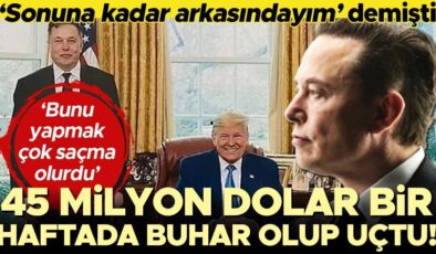 ‘Sonuna kadar Trump’ı destekliyorum’ demişti… Musk’ın söz verdiği ayda 45 milyon dolarlık destek bir haftada buhar olup uçtu!