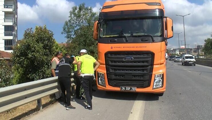 İstanbul’da korkunç olay! Seyir halindeki kamyonun önüne atladı