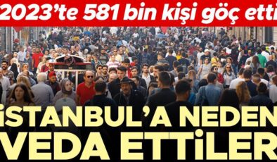 2023’te 581 bin kişi İstanbul’a veda etti