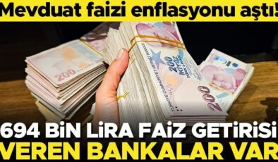 Mevduat faizi enflasyonu aştı! 694 bin lira faiz getirisi veren bankalar var…