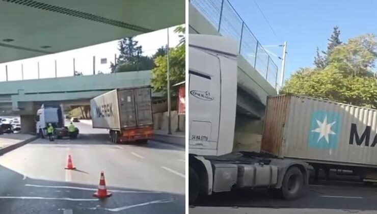 İstanbul’daki belalı üst geçitte yine TIR kazası