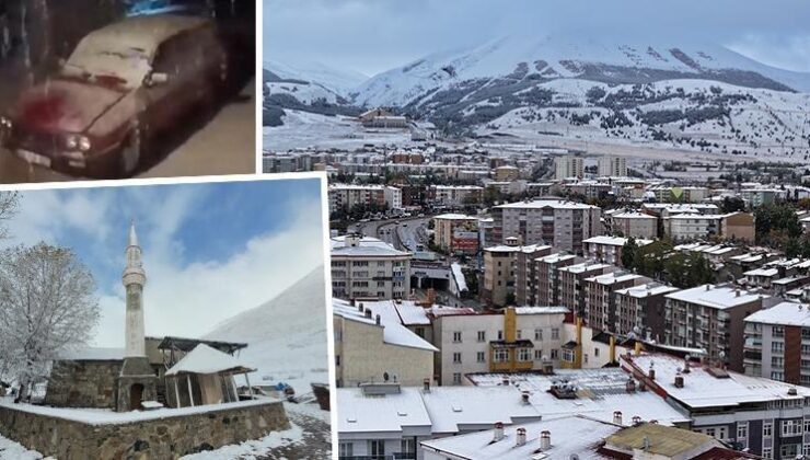 Meteoroloji uyarmıştı: Hava soğudu, kar bastırdı… Kent merkezini beyaz örtü kapladı