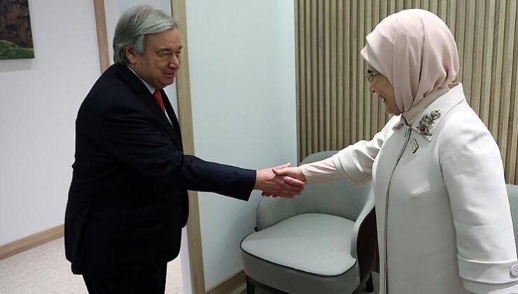 Emine Erdoğan, COP29’da BM Genel Sekreteri Guterres ile görüştü