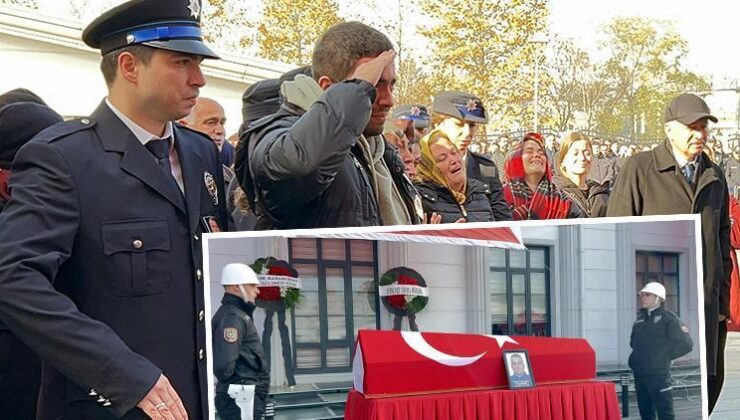 Hayatını kaybeden polise oğlundan selamlı uğurlama