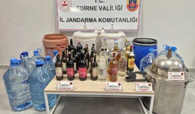 Edirne’de 384 litre sahte içki ele geçirildi