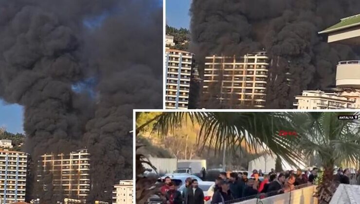 Son dakika… Antalya’da 9 katlı otel inşaatında yangın